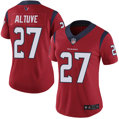 Nike Texans #27 Jose Altuve Red Alternate Women's Stitched NFL Vapor Untouchable Limited Jersey Nike Texans #27 Jose Altuve Red Alternate Women's Stitched NFL Vapor Untouchable Limited Jersey