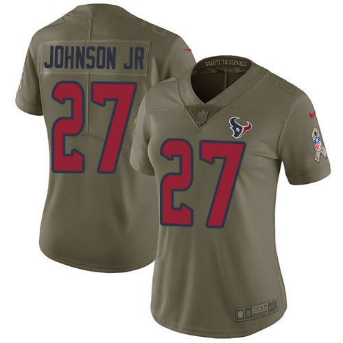 Nike Texans #27 Duke Johnson Jr Olive Women's Stitched NFL Limited 2017 Salute to Service Jersey Nike Texans #27 Duke Johnson Jr Olive Women's Stitched NFL Limited 2017 Salute to Service Jersey