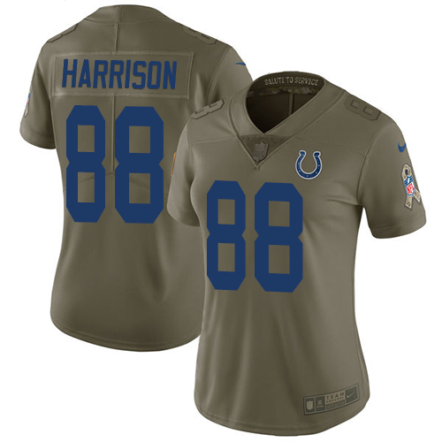 Nike Colts #88 Marvin Harrison Olive Women's Stitched NFL Limited 2017 Salute to Service Jersey Nike Colts #88 Marvin Harrison Olive Women's Stitched NFL Limited 2017 Salute to Service Jersey