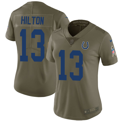 Nike Colts #13 T.Y. Hilton Olive Women's Stitched NFL Limited 2017 Salute to Service Jersey Nike Colts #13 T.Y. Hilton Olive Women's Stitched NFL Limited 2017 Salute to Service Jersey