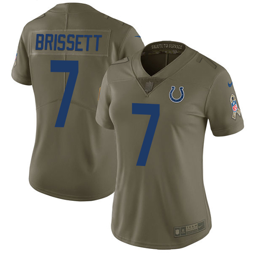 Nike Colts #7 Jacoby Brissett Olive Women's Stitched NFL Limited 2017 Salute to Service Jersey Nike Colts #7 Jacoby Brissett Olive Women's Stitched NFL Limited 2017 Salute to Service Jersey