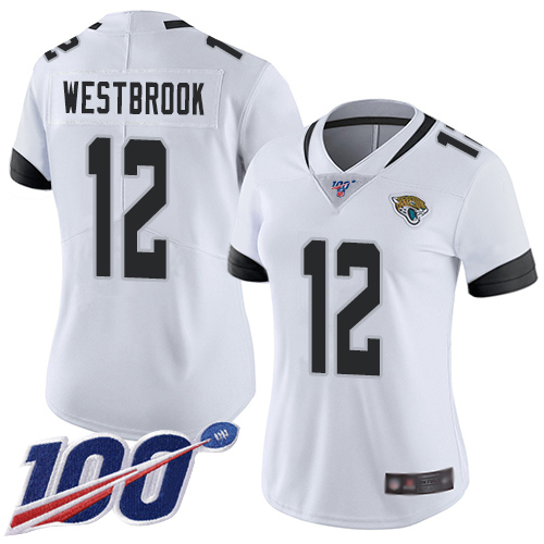 Nike Jaguars #12 Dede Westbrook White Women's Stitched NFL 100th Season Vapor Limited Jersey Nike Jaguars #12 Dede Westbrook White Women's Stitched NFL 100th Season Vapor Limited Jersey
