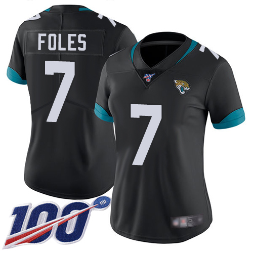 Nike Jaguars #7 Nick Foles Black Team Color Women's Stitched NFL 100th Season Vapor Limited Jersey Nike Jaguars #7 Nick Foles Black Team Color Women's Stitched NFL 100th Season Vapor Limited Jersey