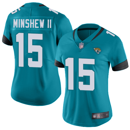 Nike Jaguars #15 Gardner Minshew II Teal Green Alternate Women's Stitched NFL Vapor Untouchable Limited Jersey Nike Jaguars #15 Gardner Minshew II Teal Green Alternate Women's Stitched NFL Vapor Untouchable Limited Jersey