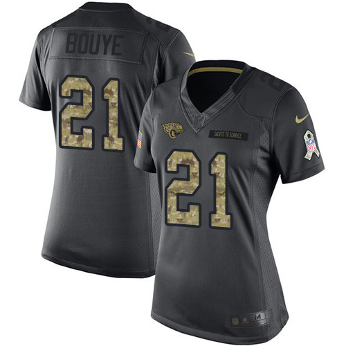 Nike Jaguars #21 A.J. Bouye Black Women's Stitched NFL Limited 2016 Salute to Service Jersey Nike Jaguars #21 A.J. Bouye Black Women's Stitched NFL Limited 2016 Salute to Service Jersey