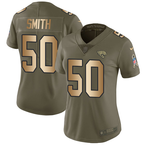 Nike Jaguars #50 Telvin Smith Olive/Gold Women's Stitched NFL Limited 2017 Salute to Service Jersey Nike Jaguars #50 Telvin Smith Olive/Gold Women's Stitched NFL Limited 2017 Salute to Service Jersey