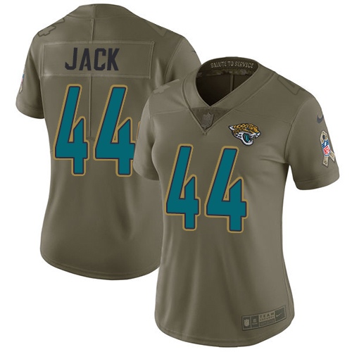 Nike Jaguars #44 Myles Jack Olive Women's Stitched NFL Limited 2017 Salute to Service Jersey Nike Jaguars #44 Myles Jack Olive Women's Stitched NFL Limited 2017 Salute to Service Jersey
