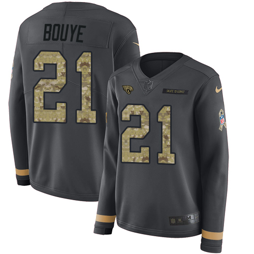 Nike Jaguars #21 A.J. Bouye Anthracite Salute to Service Women's Stitched NFL Limited Therma Long Sleeve Jersey Nike Jaguars #21 A.J. Bouye Anthracite Salute to Service Women's Stitched NFL Limited Therma Long Sleeve Jersey