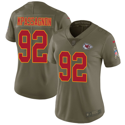 Nike Chiefs #92 Tanoh Kpassagnon Olive Women's Stitched NFL Limited 2017 Salute to Service Jersey Nike Chiefs #92 Tanoh Kpassagnon Olive Women's Stitched NFL Limited 2017 Salute to Service Jersey