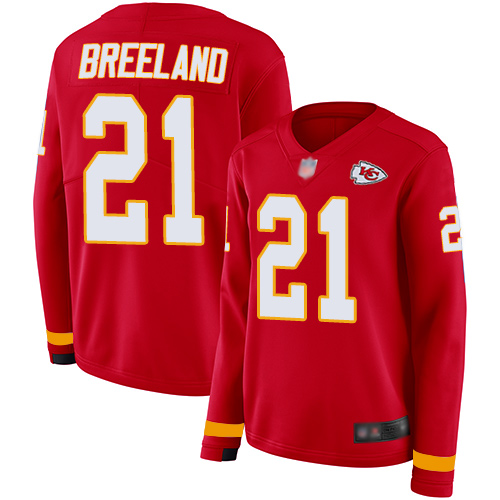 Nike Chiefs #21 Bashaud Breeland Red Team Color Women's Stitched NFL Limited Therma Long Sleeve Jersey Nike Chiefs #21 Bashaud Breeland Red Team Color Women's Stitched NFL Limited Therma Long Sleeve Jersey