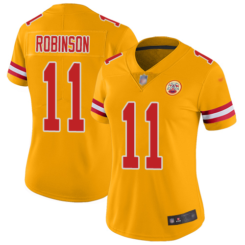 Nike Chiefs #11 Demarcus Robinson Gold Women's Stitched NFL Limited Inverted Legend Jersey Nike Chiefs #11 Demarcus Robinson Gold Women's Stitched NFL Limited Inverted Legend Jersey