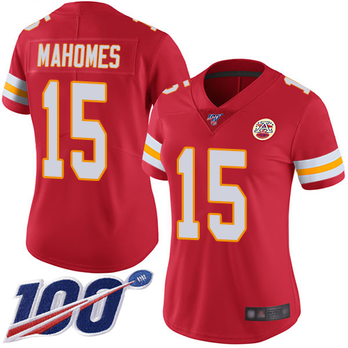 Nike Chiefs #15 Patrick Mahomes Red Team Color Women's Stitched NFL 100th Season Vapor Limited Jersey Nike Chiefs #15 Patrick Mahomes Red Team Color Women's Stitched NFL 100th Season Vapor Limited Jersey