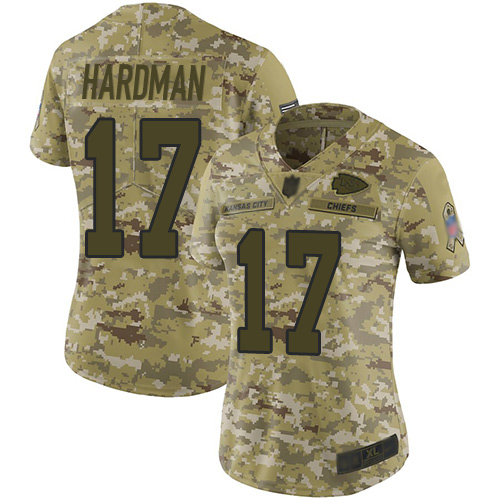 Nike Chiefs #17 Mecole Hardman Camo Women's Stitched NFL Limited 2018 Salute to Service Jersey Nike Chiefs #17 Mecole Hardman Camo Women's Stitched NFL Limited 2018 Salute to Service Jersey