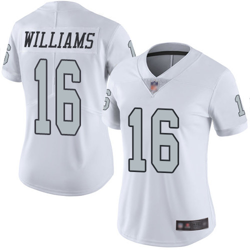 Nike Raiders #16 Tyrell Williams White Women's Stitched NFL Limited Rush Jersey Nike Raiders #16 Tyrell Williams White Women's Stitched NFL Limited Rush Jersey