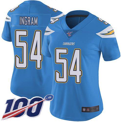 Nike Chargers #54 Melvin Ingram Electric Blue Alternate Women's Stitched NFL 100th Season Vapor Limited Jersey Nike Chargers #54 Melvin Ingram Electric Blue Alternate Women's Stitched NFL 100th Season Vapor Limited Jersey