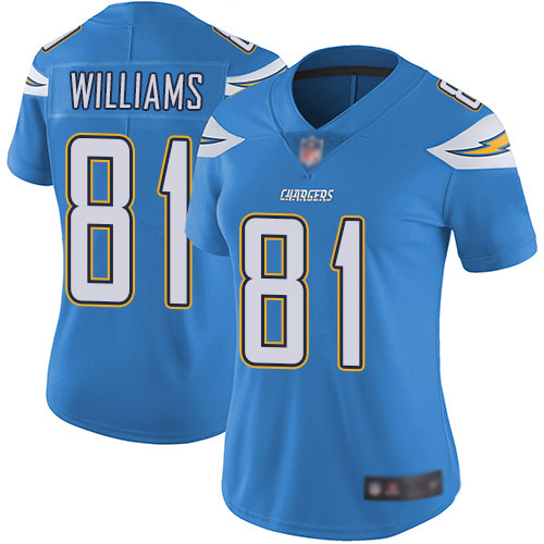 Nike Chargers #81 Mike Williams Electric Blue Alternate Women's Stitched NFL Vapor Untouchable Limited Jersey Nike Chargers #81 Mike Williams Electric Blue Alternate Women's Stitched NFL Vapor Untouchable Limited Jersey