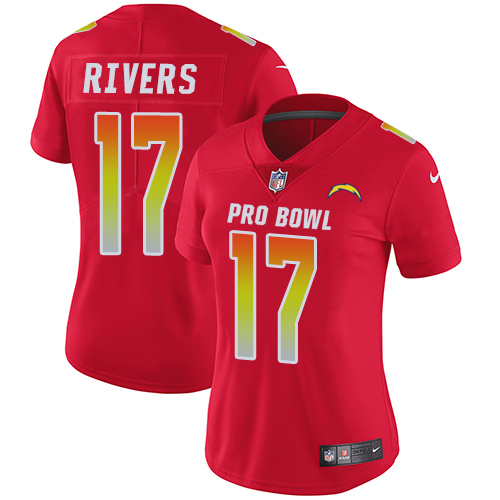 Nike Chargers #17 Philip Rivers Red Women's Stitched NFL Limited AFC 2019 Pro Bowl Jersey Nike Chargers #17 Philip Rivers Red Women's Stitched NFL Limited AFC 2019 Pro Bowl Jersey