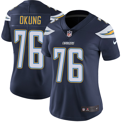 Nike Chargers #76 Russell Okung Navy Blue Team Color Women's Stitched NFL Vapor Untouchable Limited Jersey Nike Chargers #76 Russell Okung Navy Blue Team Color Women's Stitched NFL Vapor Untouchable Limited Jersey
