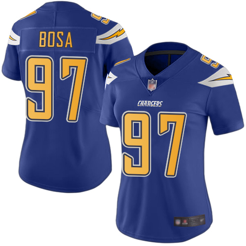 Nike Chargers #97 Joey Bosa Electric Blue Women's Stitched NFL Limited Rush Jersey Nike Chargers #97 Joey Bosa Electric Blue Women's Stitched NFL Limited Rush Jersey