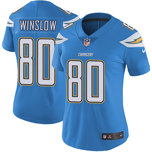 Nike Chargers #80 Kellen Winslow Electric Blue Alternate Women's Stitched NFL Vapor Untouchable Limited Jersey Nike Chargers #80 Kellen Winslow Electric Blue Alternate Women's Stitched NFL Vapor Untouchable Limited Jersey