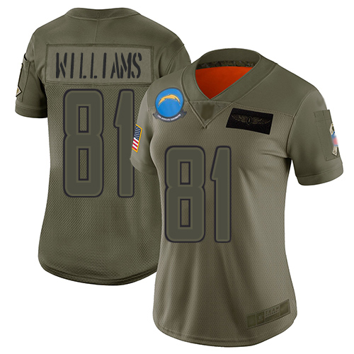 Nike Chargers #81 Mike Williams Camo Women's Stitched NFL Limited 2019 Salute to Service Jersey Nike Chargers #81 Mike Williams Camo Women's Stitched NFL Limited 2019 Salute to Service Jersey