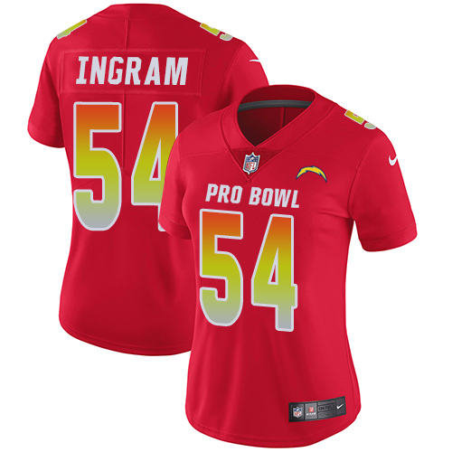Nike Chargers #54 Melvin Ingram Red Women's Stitched NFL Limited AFC 2018 Pro Bowl Jersey Nike Chargers #54 Melvin Ingram Red Women's Stitched NFL Limited AFC 2018 Pro Bowl Jersey