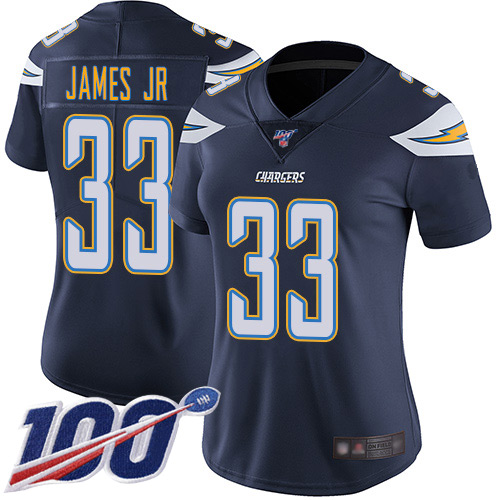 Nike Chargers #33 Derwin James Jr Navy Blue Team Color Women's Stitched NFL 100th Season Vapor Limited Jersey Nike Chargers #33 Derwin James Jr Navy Blue Team Color Women's Stitched NFL 100th Season Vapor Limited Jersey