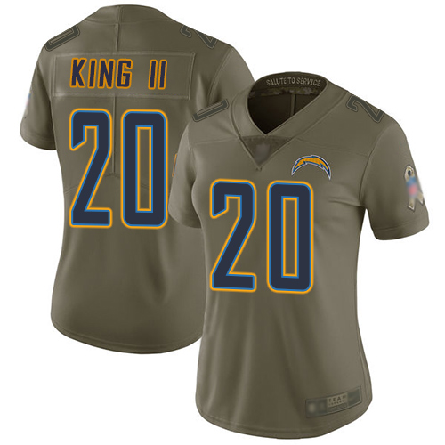 Nike Chargers #20 Desmond King II Olive Women's Stitched NFL Limited 2017 Salute to Service Jersey Nike Chargers #20 Desmond King II Olive Women's Stitched NFL Limited 2017 Salute to Service Jersey