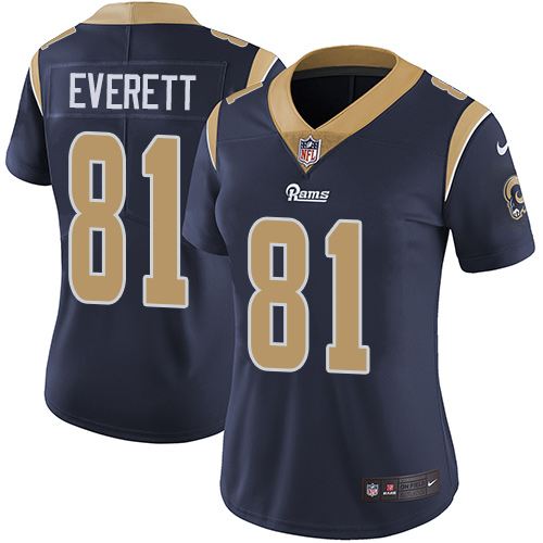 Nike Rams #81 Gerald Everett Navy Blue Team Color Women's Stitched NFL Vapor Untouchable Limited Jersey Nike Rams #81 Gerald Everett Navy Blue Team Color Women's Stitched NFL Vapor Untouchable Limited Jersey