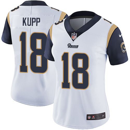 Nike Rams #18 Cooper Kupp White Women's Stitched NFL Vapor Untouchable Limited Jersey Nike Rams #18 Cooper Kupp White Women's Stitched NFL Vapor Untouchable Limited Jersey