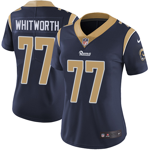 Nike Rams #77 Andrew Whitworth Navy Blue Team Color Women's Stitched NFL Vapor Untouchable Limited Jersey Nike Rams #77 Andrew Whitworth Navy Blue Team Color Women's Stitched NFL Vapor Untouchable Limited Jersey