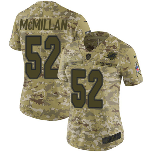 Nike Dolphins #52 Raekwon McMillan Camo Women's Stitched NFL Limited 2018 Salute to Service Jersey Nike Dolphins #52 Raekwon McMillan Camo Women's Stitched NFL Limited 2018 Salute to Service Jersey