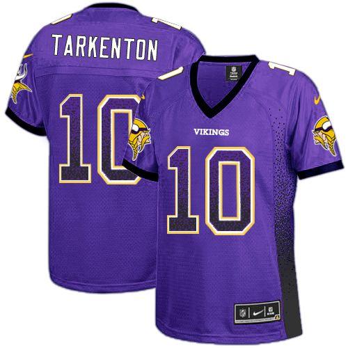 Nike Vikings #10 Fran Tarkenton Purple Team Color Women's Stitched NFL Elite Drift Fashion Jersey Nike Vikings #10 Fran Tarkenton Purple Team Color Women's Stitched NFL Elite Drift Fashion Jersey