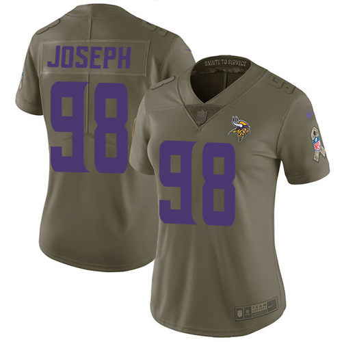 Nike Vikings #98 Linval Joseph Olive Women's Stitched NFL Limited 2017 Salute to Service Jersey Nike Vikings #98 Linval Joseph Olive Women's Stitched NFL Limited 2017 Salute to Service Jersey