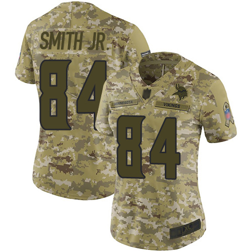 Nike Vikings #84 Irv Smith Jr. Camo Women's Stitched NFL Limited 2018 Salute to Service Jersey Nike Vikings #84 Irv Smith Jr. Camo Women's Stitched NFL Limited 2018 Salute to Service Jersey