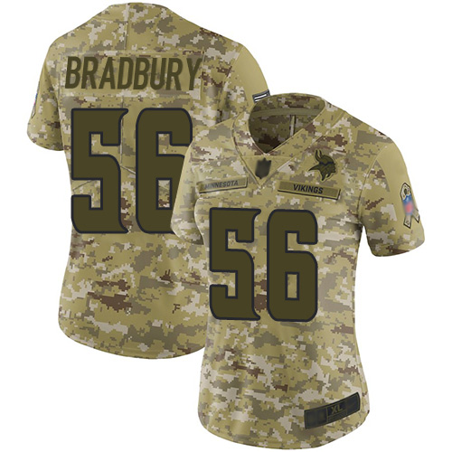 Nike Vikings #56 Garrett Bradbury Camo Women's Stitched NFL Limited 2018 Salute to Service Jersey Nike Vikings #56 Garrett Bradbury Camo Women's Stitched NFL Limited 2018 Salute to Service Jersey
