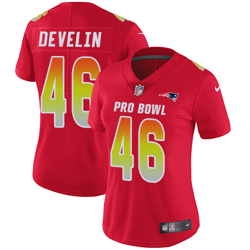 Nike Patriots #46 James Develin Red Women's Stitched NFL Limited AFC 2018 Pro Bowl Jersey Nike Patriots #46 James Develin Red Women's Stitched NFL Limited AFC 2018 Pro Bowl Jersey