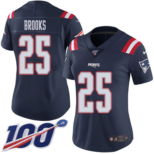 Nike Patriots #25 Terrence Brooks Navy Blue Women's Stitched NFL Limited Rush 100th Season Jersey Nike Patriots #25 Terrence Brooks Navy Blue Women's Stitched NFL Limited Rush 100th Season Jersey