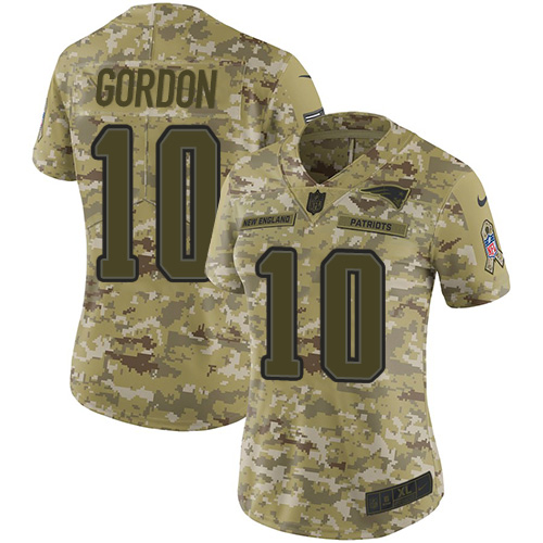 Nike Patriots #10 Josh Gordon Camo Women's Stitched NFL Limited 2018 Salute to Service Jersey Nike Patriots #10 Josh Gordon Camo Women's Stitched NFL Limited 2018 Salute to Service Jersey