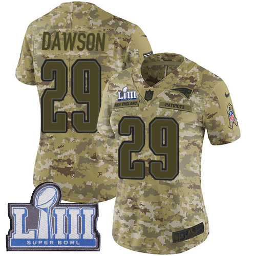 Nike Patriots #29 Duke Dawson Camo Super Bowl LIII Bound Women's Stitched NFL Limited 2018 Salute to Service Jersey Nike Patriots #29 Duke Dawson Camo Super Bowl LIII Bound Women's Stitched NFL Limited 2018 Salute to Service Jersey