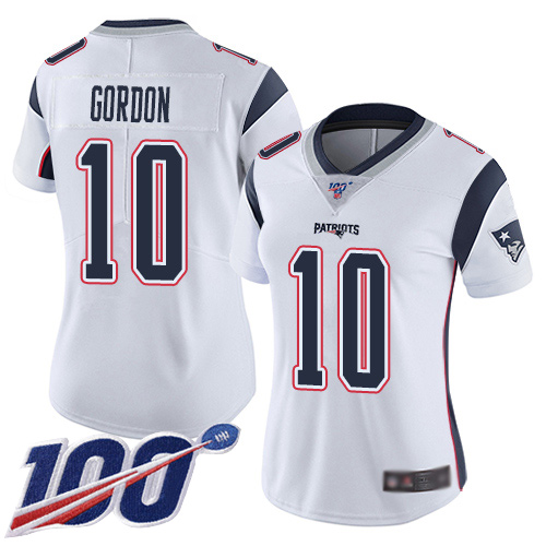 Nike Patriots #10 Josh Gordon White Women's Stitched NFL 100th Season Vapor Limited Jersey Nike Patriots #10 Josh Gordon White Women's Stitched NFL 100th Season Vapor Limited Jersey