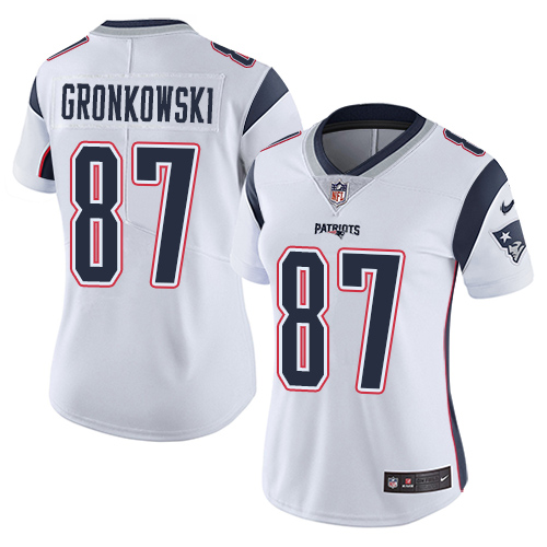 Nike Patriots #87 Rob Gronkowski White Women's Stitched NFL Vapor Untouchable Limited Jersey Nike Patriots #87 Rob Gronkowski White Women's Stitched NFL Vapor Untouchable Limited Jersey