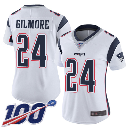 Nike Patriots #24 Stephon Gilmore White Women's Stitched NFL 100th Season Vapor Limited Jersey Nike Patriots #24 Stephon Gilmore White Women's Stitched NFL 100th Season Vapor Limited Jersey