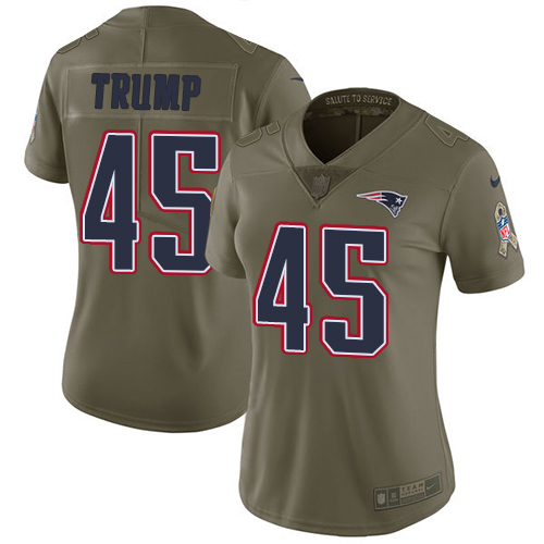 Nike Patriots #45 Donald Trump Olive Women's Stitched NFL Limited 2017 Salute to Service Jersey Nike Patriots #45 Donald Trump Olive Women's Stitched NFL Limited 2017 Salute to Service Jersey
