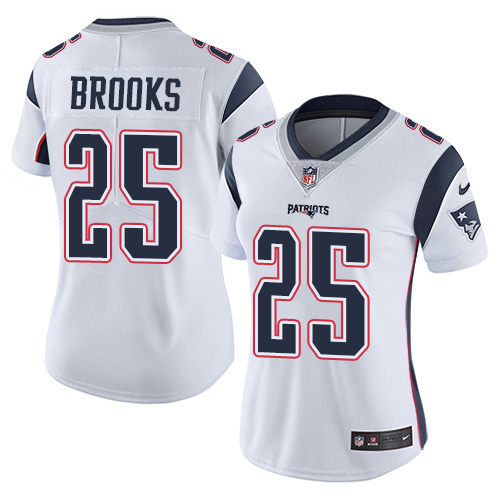 Nike Patriots #25 Terrence Brooks White Women's Stitched NFL Vapor Untouchable Limited Jersey