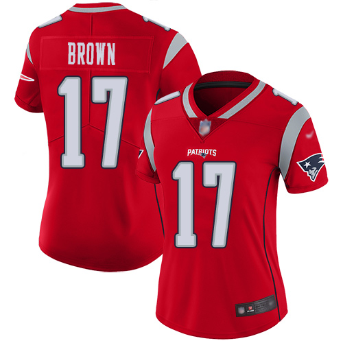 Nike Patriots #17 Antonio Brown Red Women's Stitched NFL Limited Inverted Legend Jersey Nike Patriots #17 Antonio Brown Red Women's Stitched NFL Limited Inverted Legend Jersey