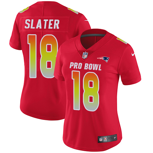 Nike Patriots #18 Matt Slater Red Women's Stitched NFL Limited AFC 2018 Pro Bowl Jersey Nike Patriots #18 Matt Slater Red Women's Stitched NFL Limited AFC 2018 Pro Bowl Jersey