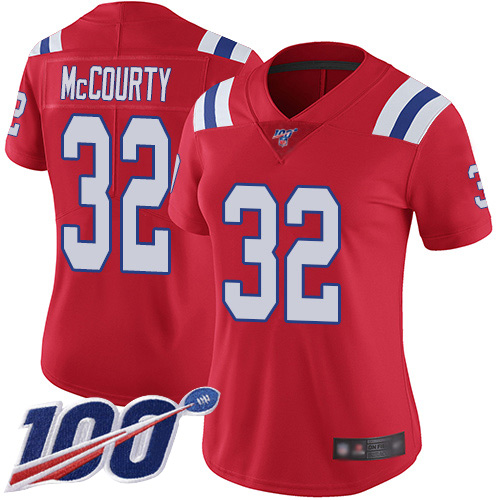 Nike Patriots #32 Devin McCourty Red Alternate Women's Stitched NFL 100th Season Vapor Limited Jersey Nike Patriots #32 Devin McCourty Red Alternate Women's Stitched NFL 100th Season Vapor Limited Jersey