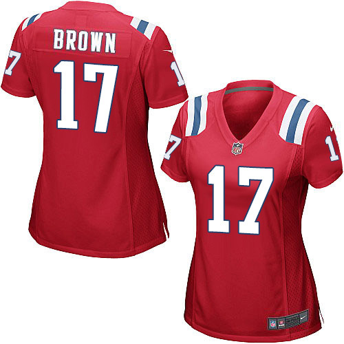 Nike Patriots #17 Antonio Brown Red Alternate Women's Stitched NFL Elite Jersey Nike Patriots #17 Antonio Brown Red Alternate Women's Stitched NFL Elite Jersey