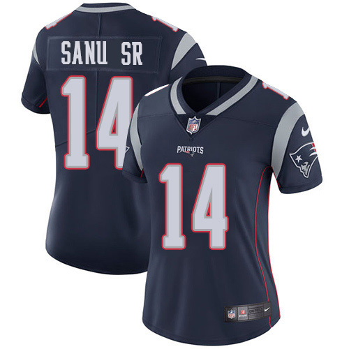 Nike Patriots #14 Mohamed Sanu Sr Navy Blue Team Color Women's Stitched NFL Vapor Untouchable Limited Jersey Nike Patriots #14 Mohamed Sanu Sr Navy Blue Team Color Women's Stitched NFL Vapor Untouchable Limited Jersey